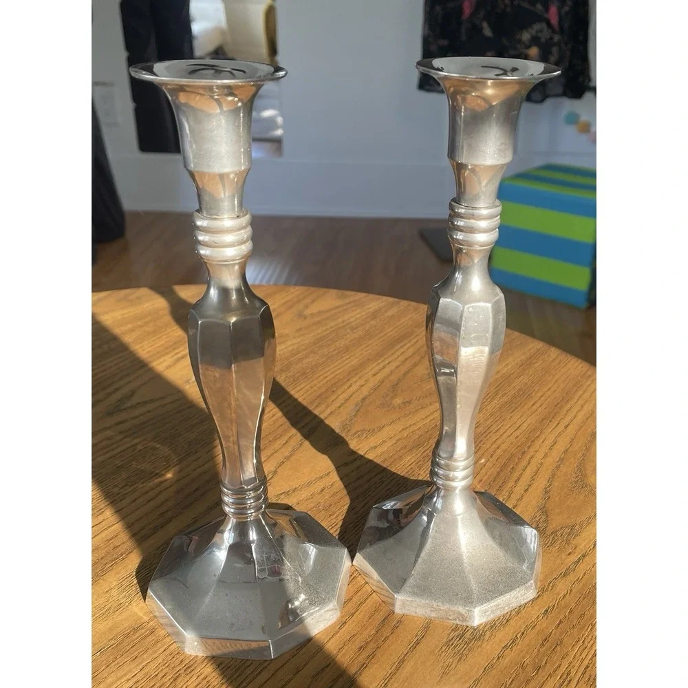 Two Z Gallerie‎ Candle Lamps Penelope Purple/Nickel